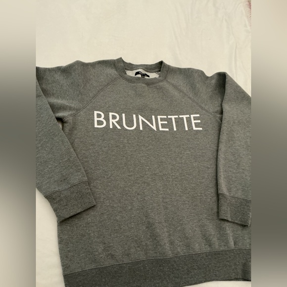 Brunette The Label Gray Crewneck Sweatshirt with White Logo - Picture 4 of 10